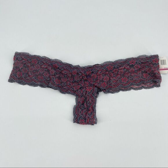 Just Sexy Gray & Pink Lace Cheeky Panties Size 2X NWT plus - Picture 4 of 4
